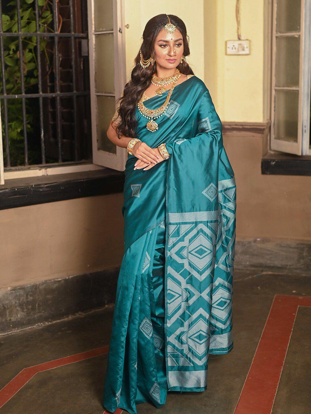 anouk geometric woven design zari art silk saree