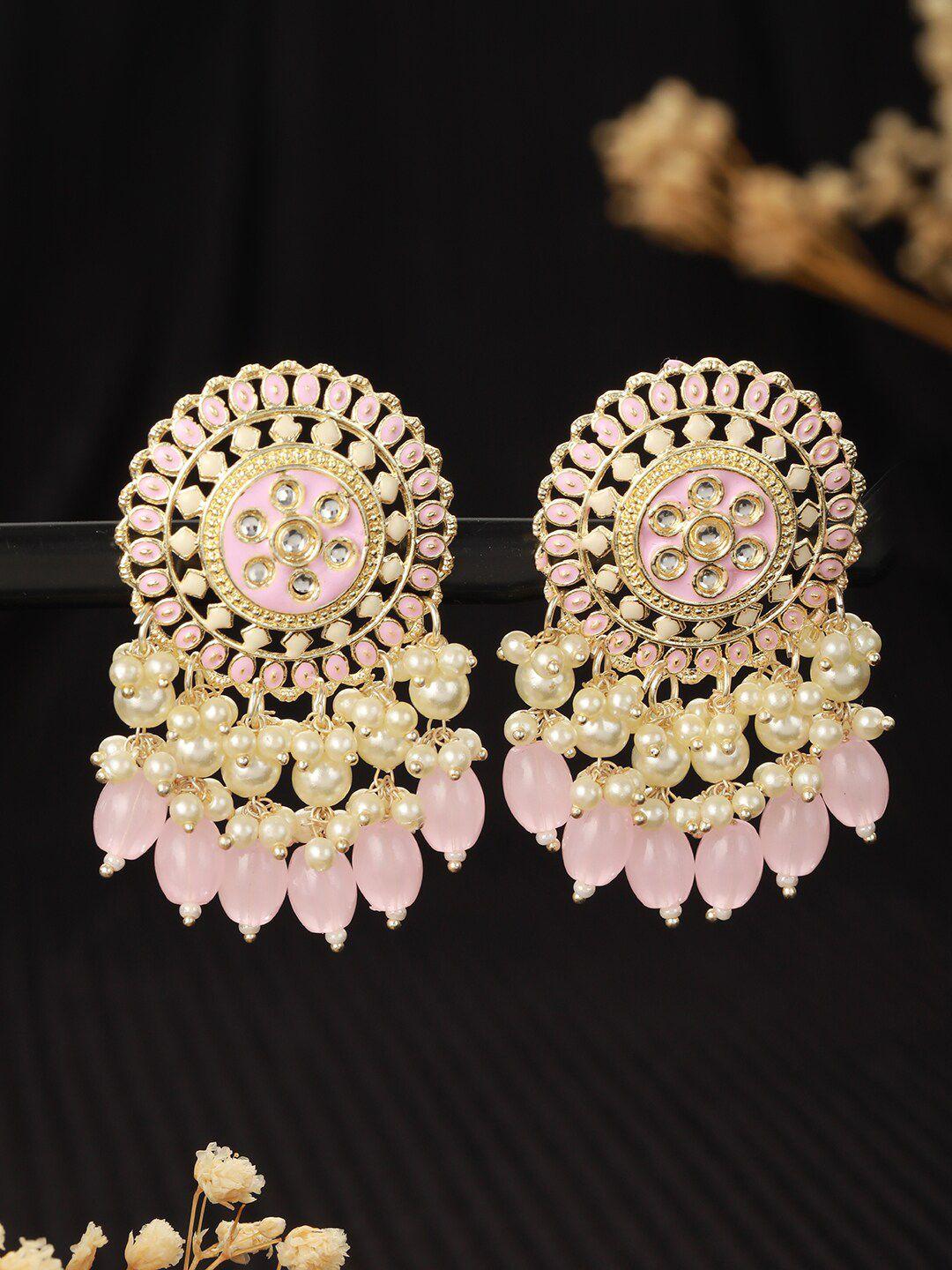 anouk gold-plated contemporary studs earrings