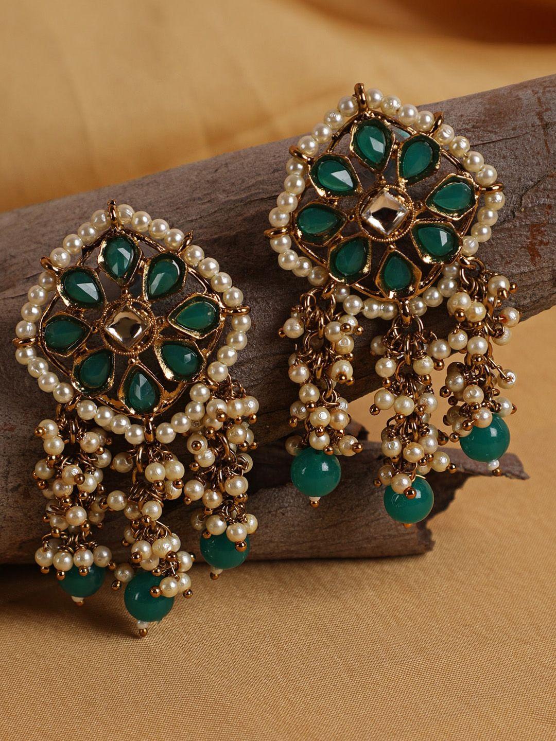 anouk gold-plated floral drop earrings