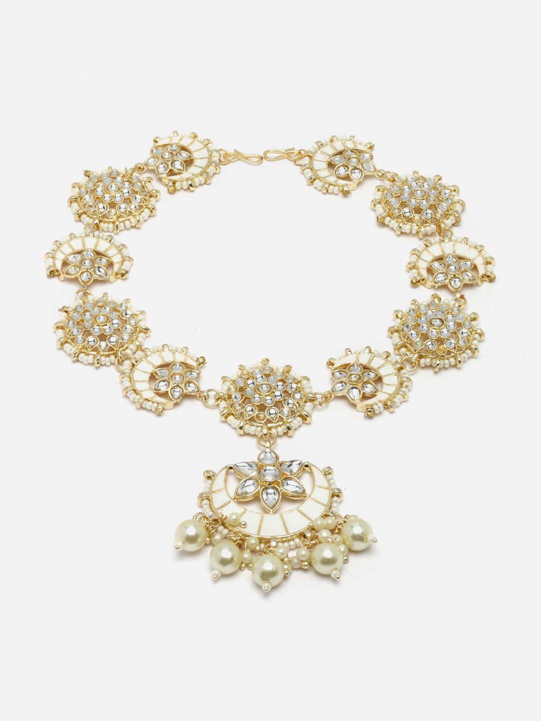 anouk gold-plated kundan-studded sheeshphool