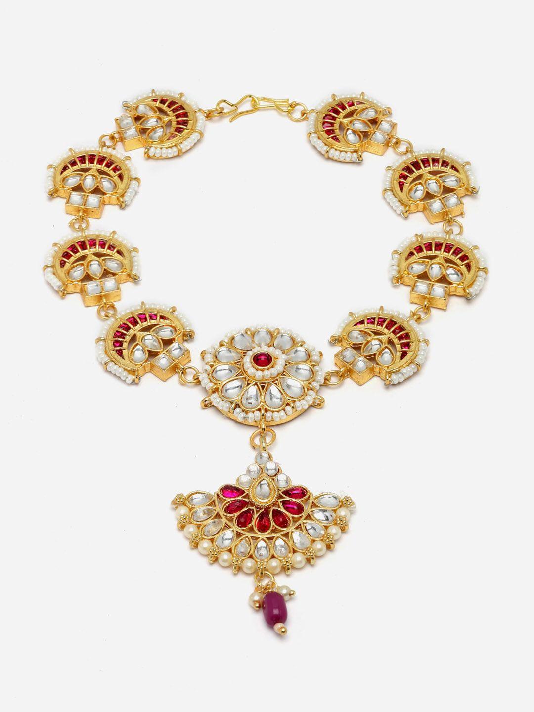 anouk gold-plated kundan-studded sheeshphool