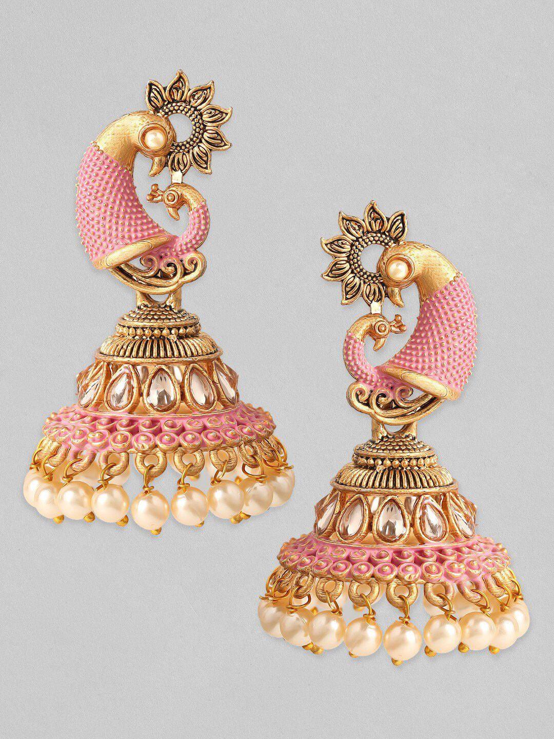 anouk gold-toned classic jhumkas earrings