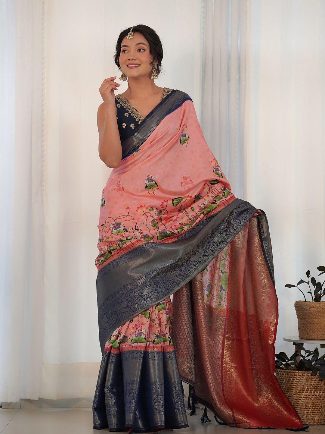 anouk kalamkari woven design zari saree