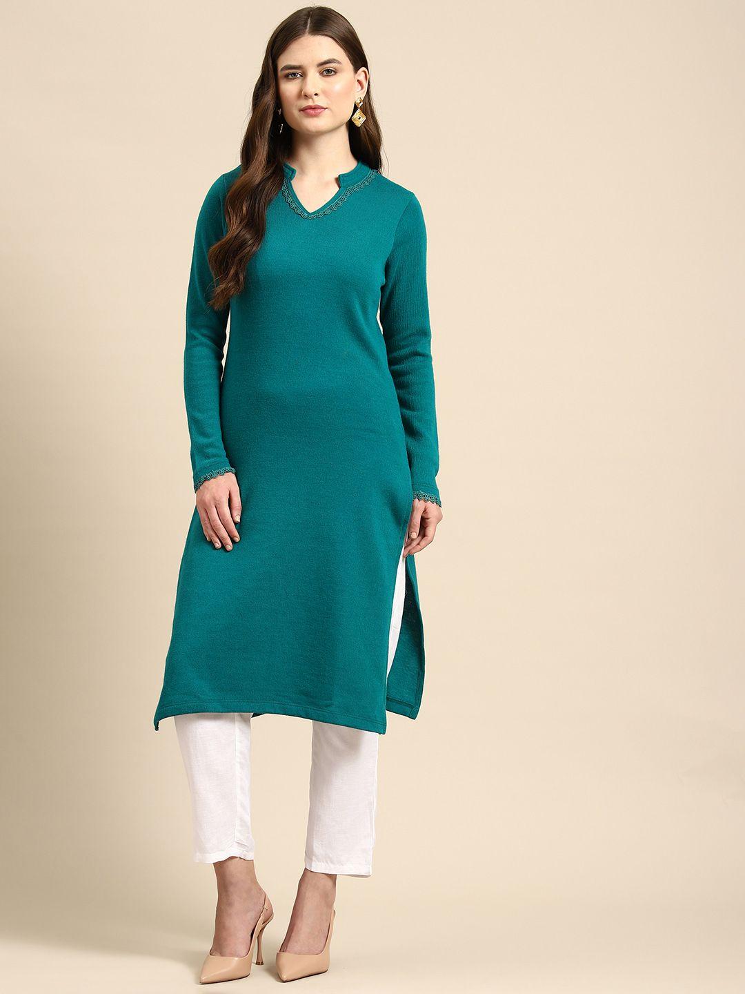 anouk knitted winter kurta