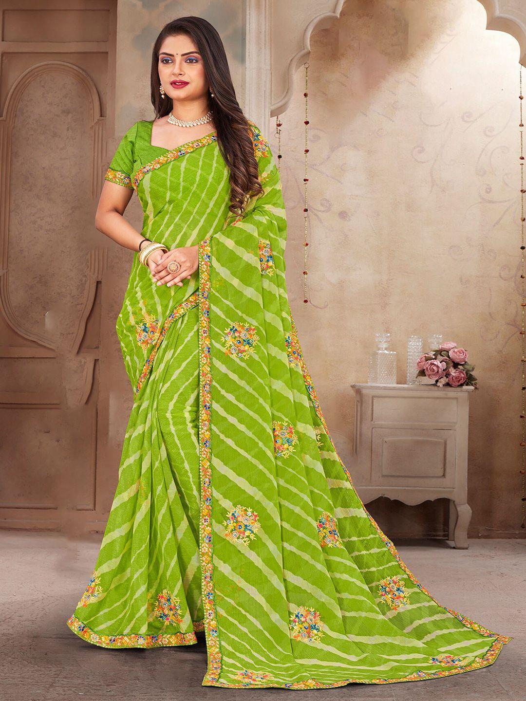 anouk leheriya embroidered leheriya saree