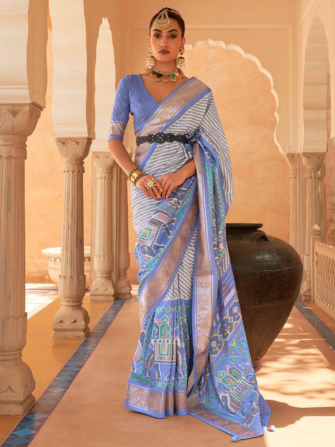 anouk leheriya patola saree with zari border