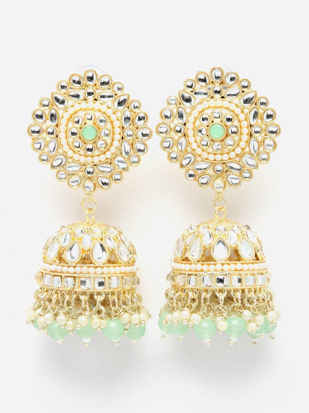 anouk lime green dome shaped jhumkas earrings