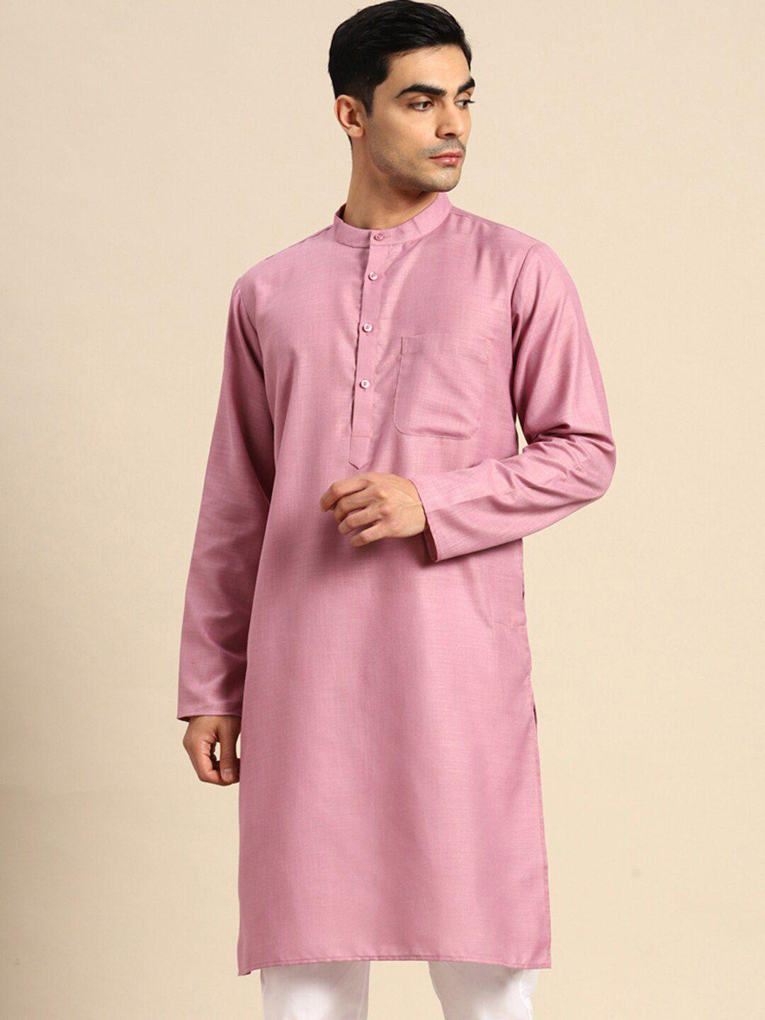 anouk mandarin collar pure cotton kurta