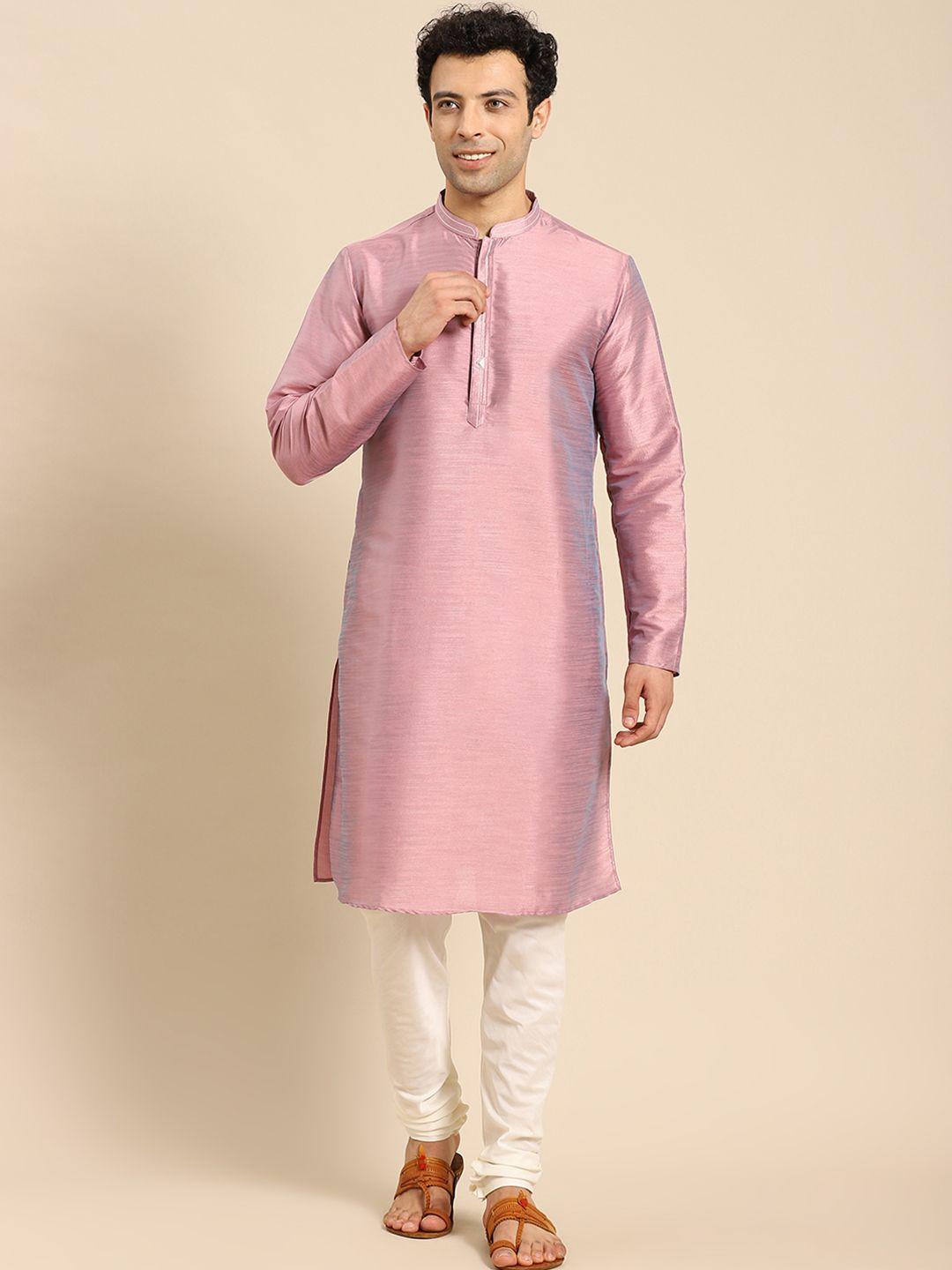 anouk mandarin collar thread work kurta