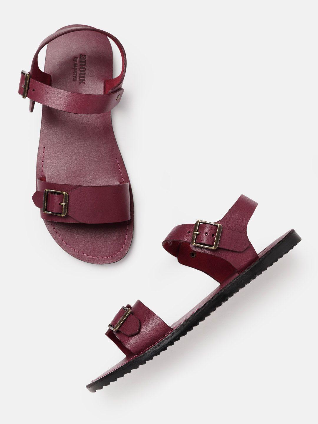 anouk men burgundy leather handmade comfort sandals