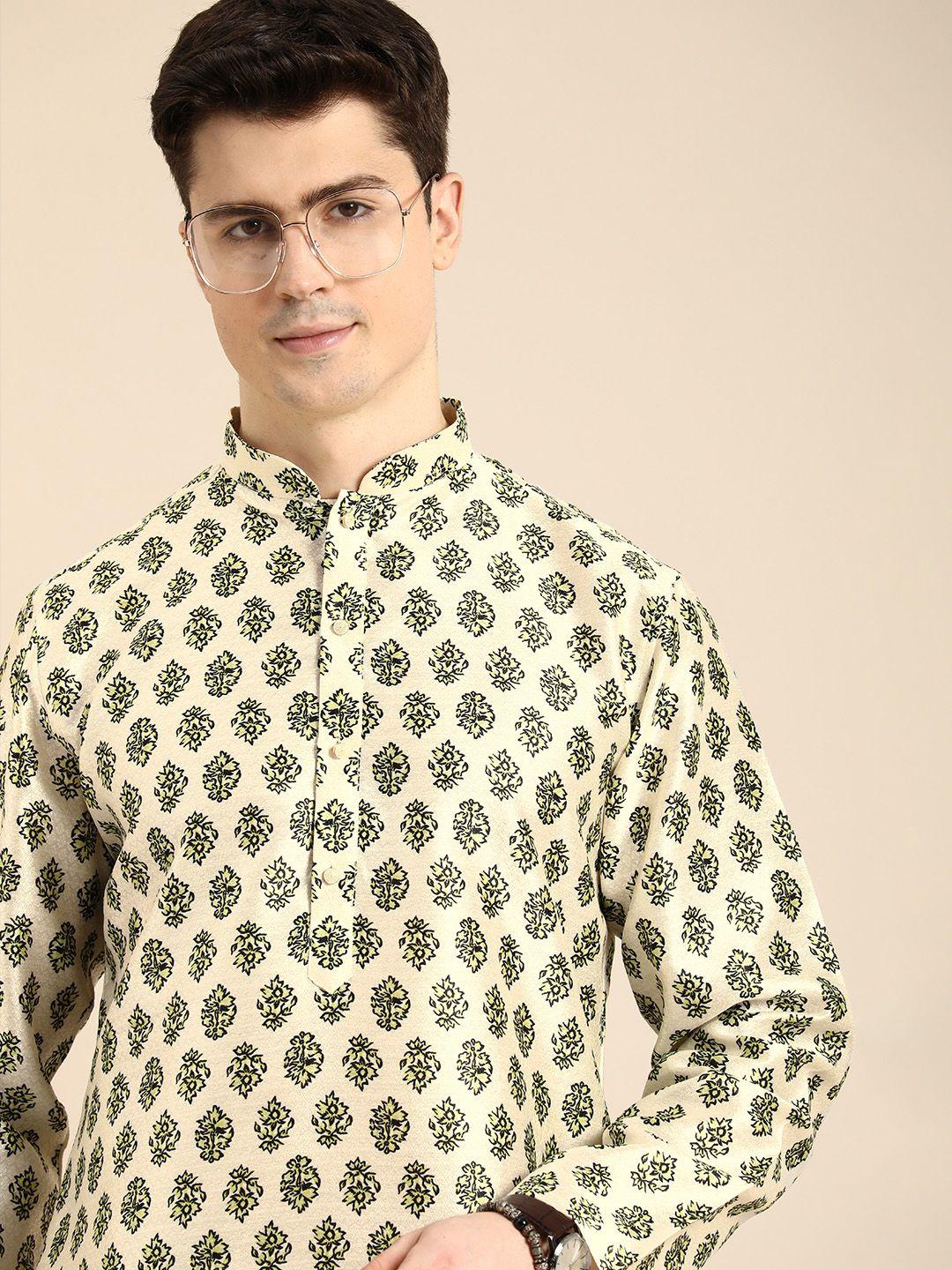 anouk men ethnic motifs printed indie prints jacquard kurta