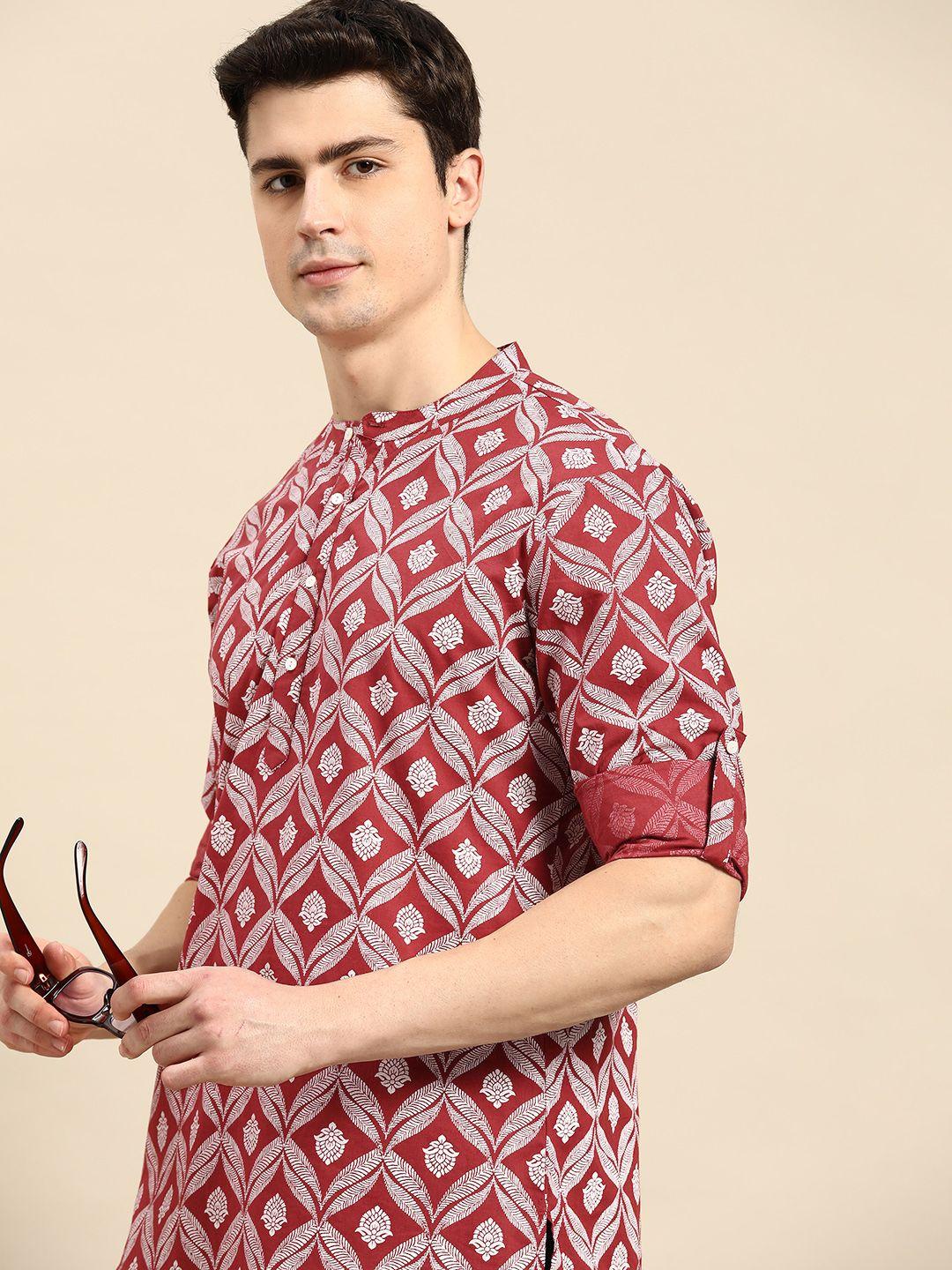 anouk men ethnic motifs printed kurta