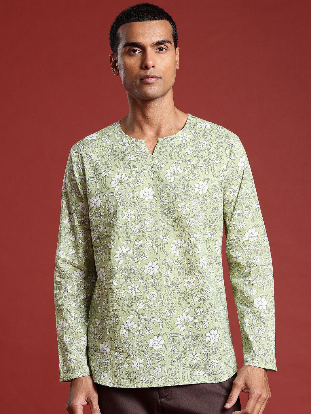 anouk men ethnic motifs printed pure cotton kurta