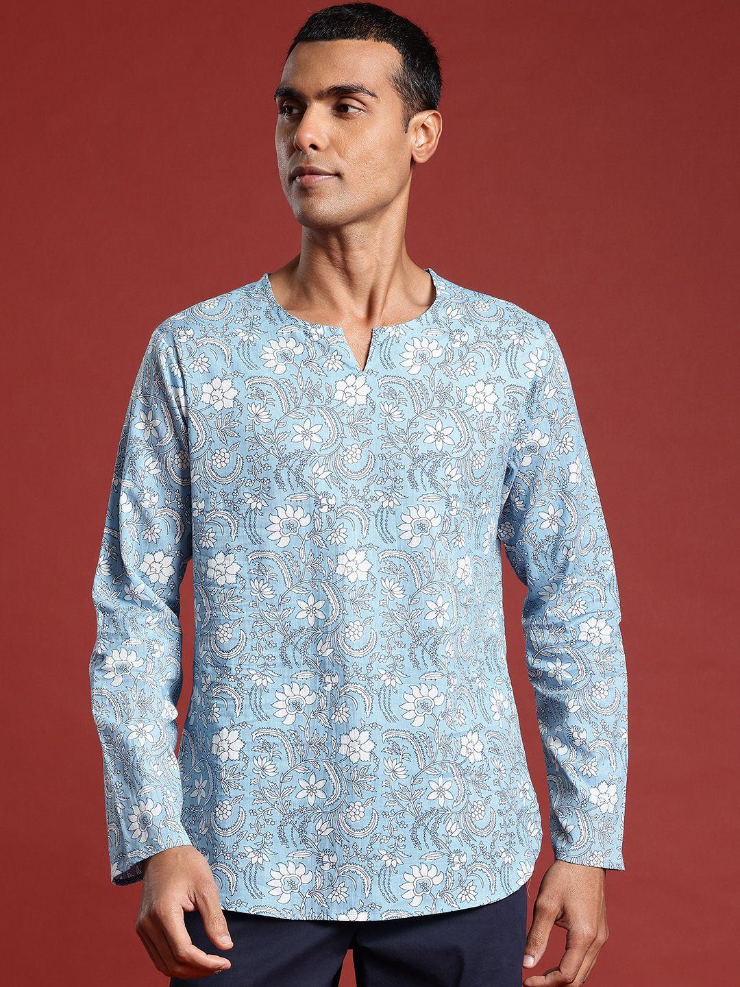 anouk men ethnic motifs printed pure cotton kurta