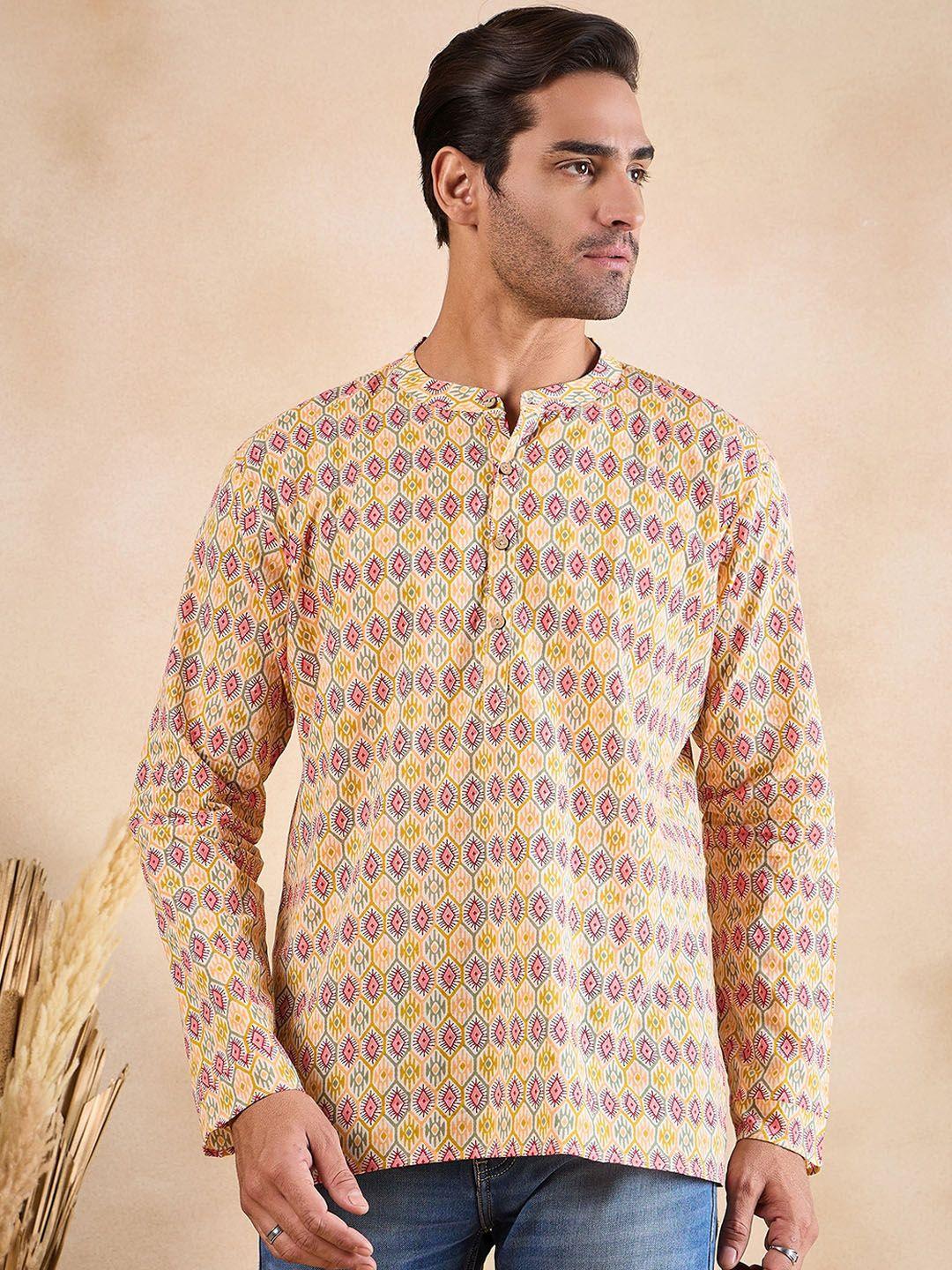 anouk men floral printed handloom kurta