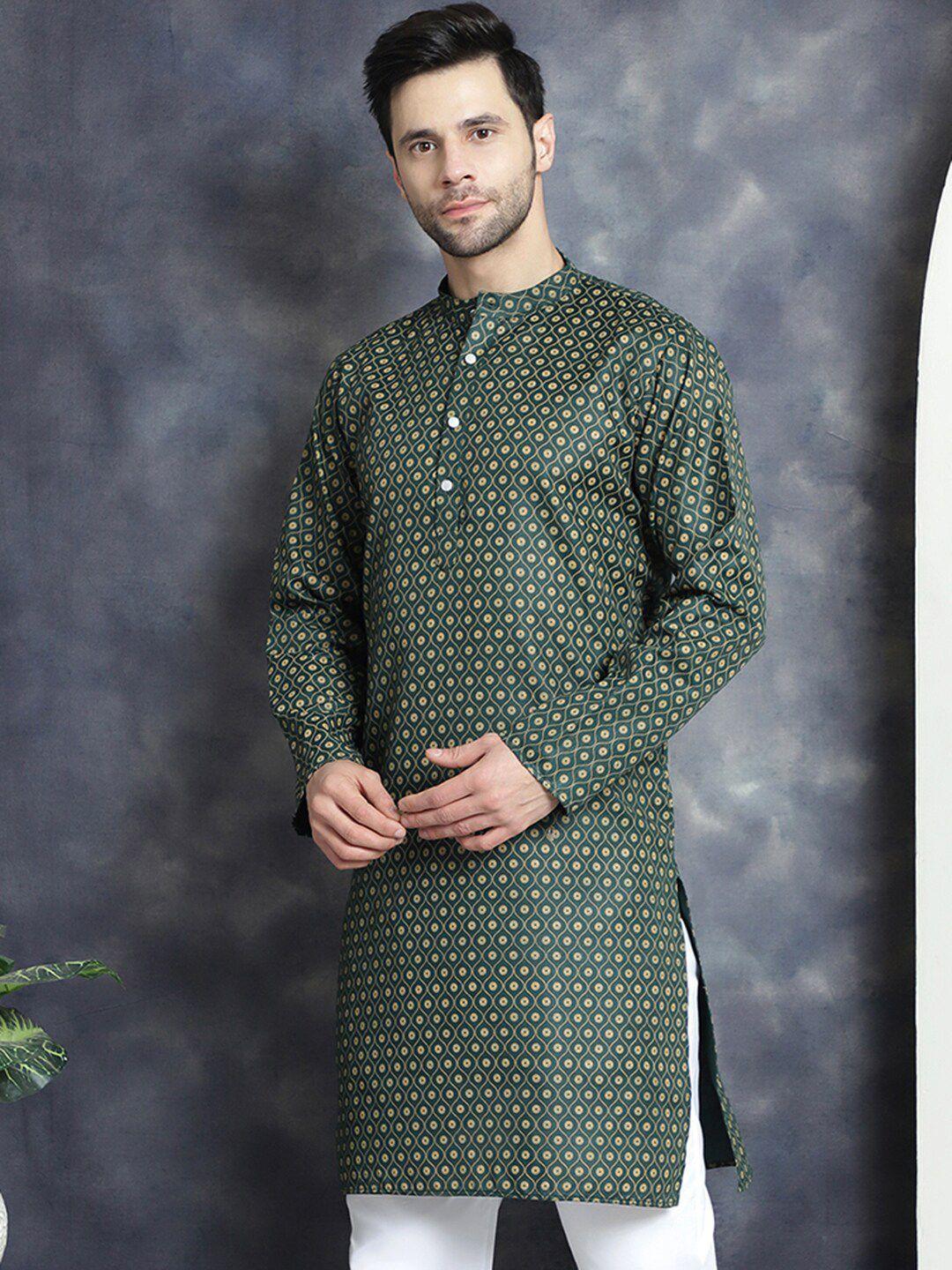 anouk men geometric embroidered thread work floral kurta