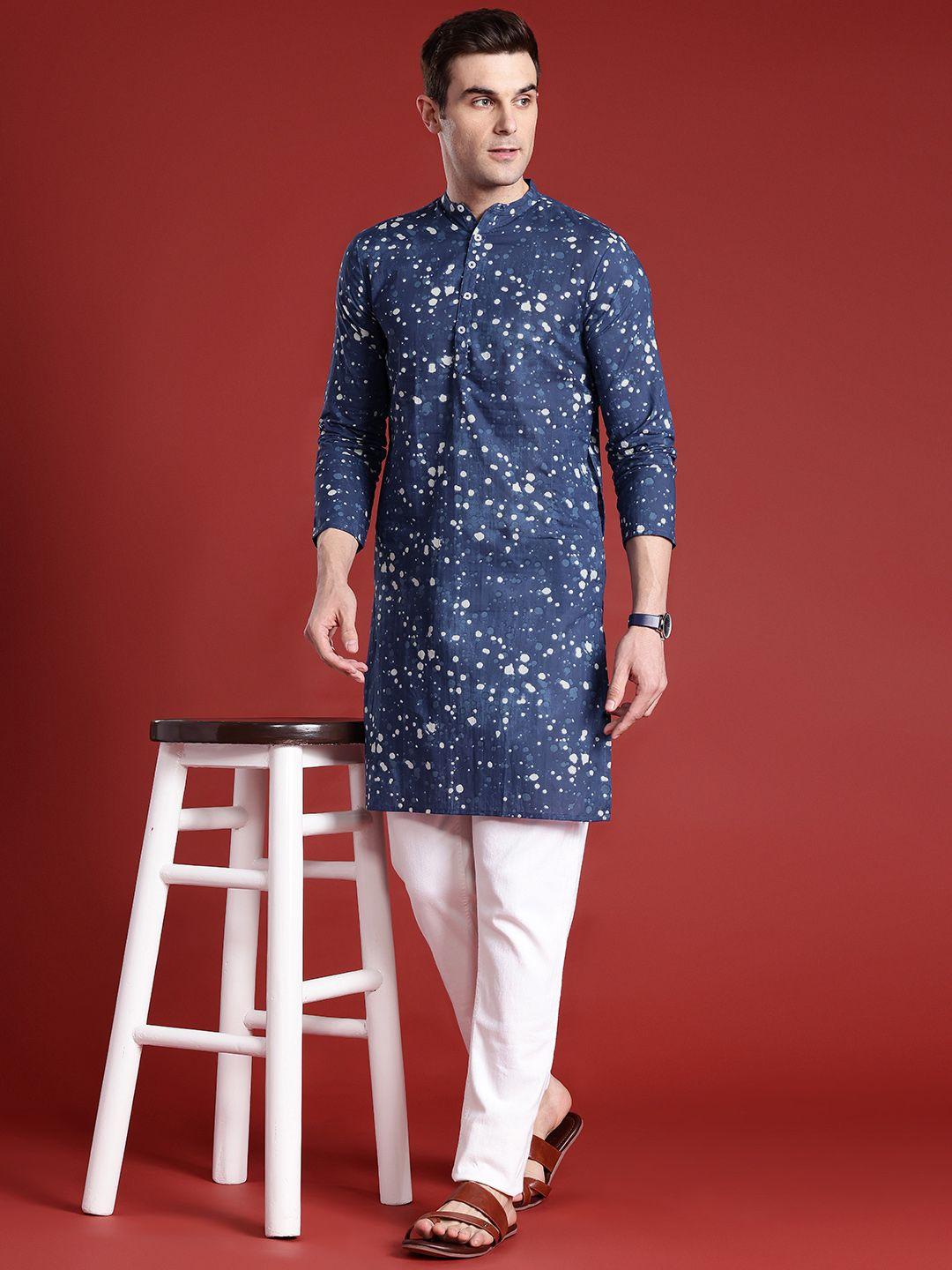 anouk men printed pure cotton kurta