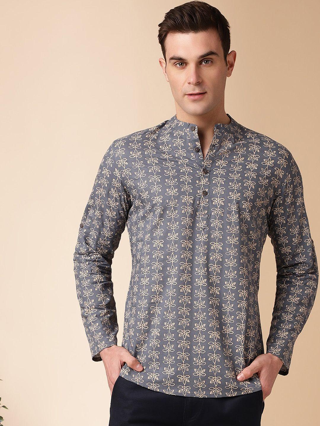 anouk men printed thread work kurta