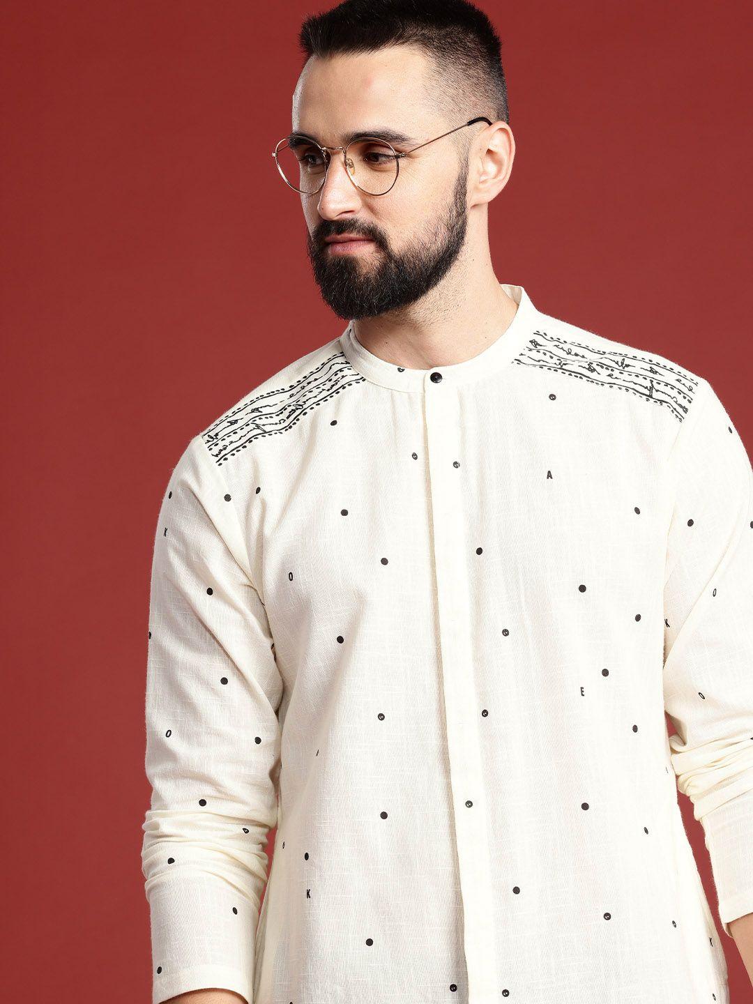 anouk men pure cotton printed kurta