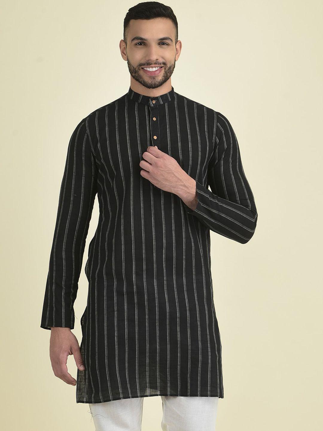 anouk men striped jacquard kurta