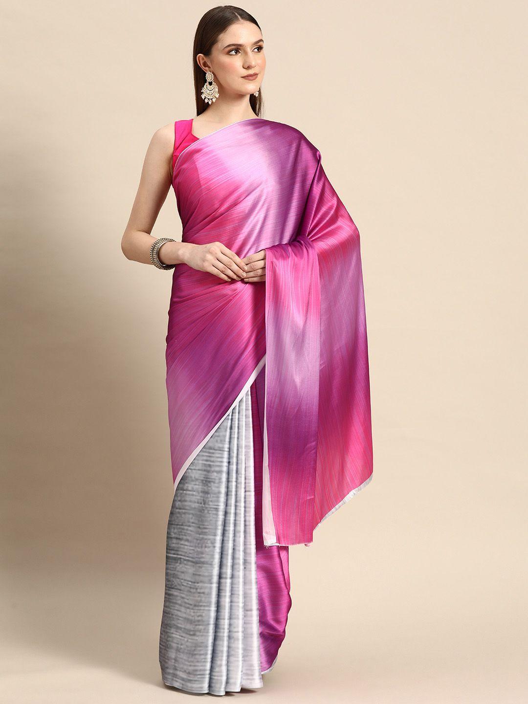 anouk ombre satin saree