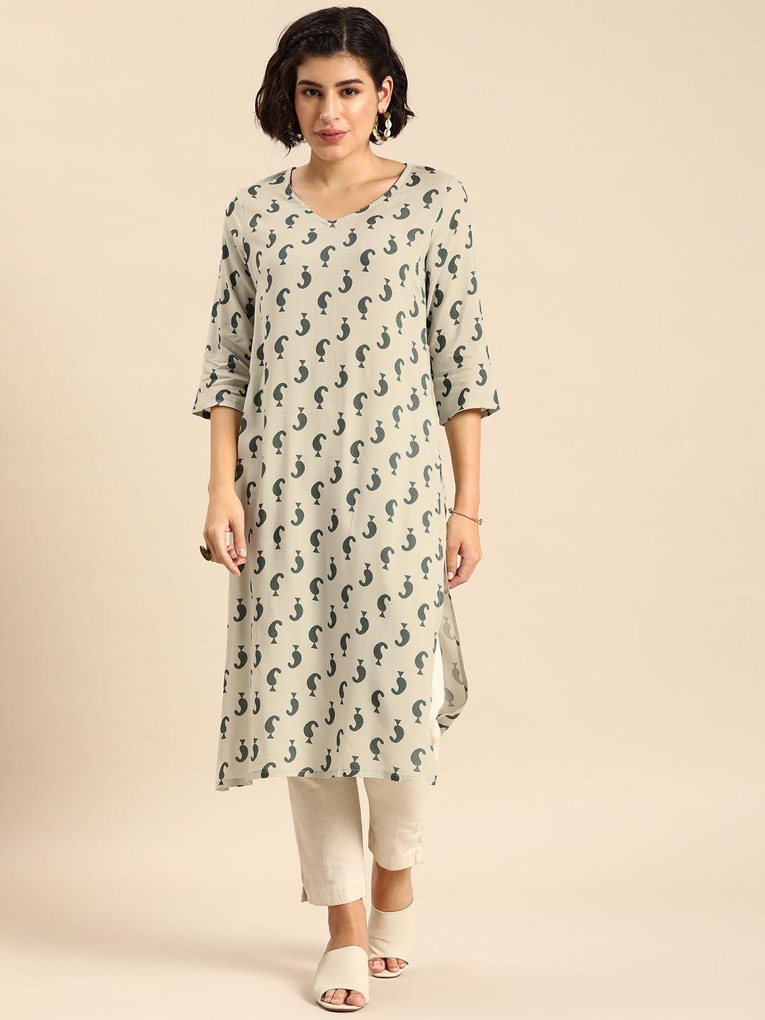 anouk paisley printed kurta