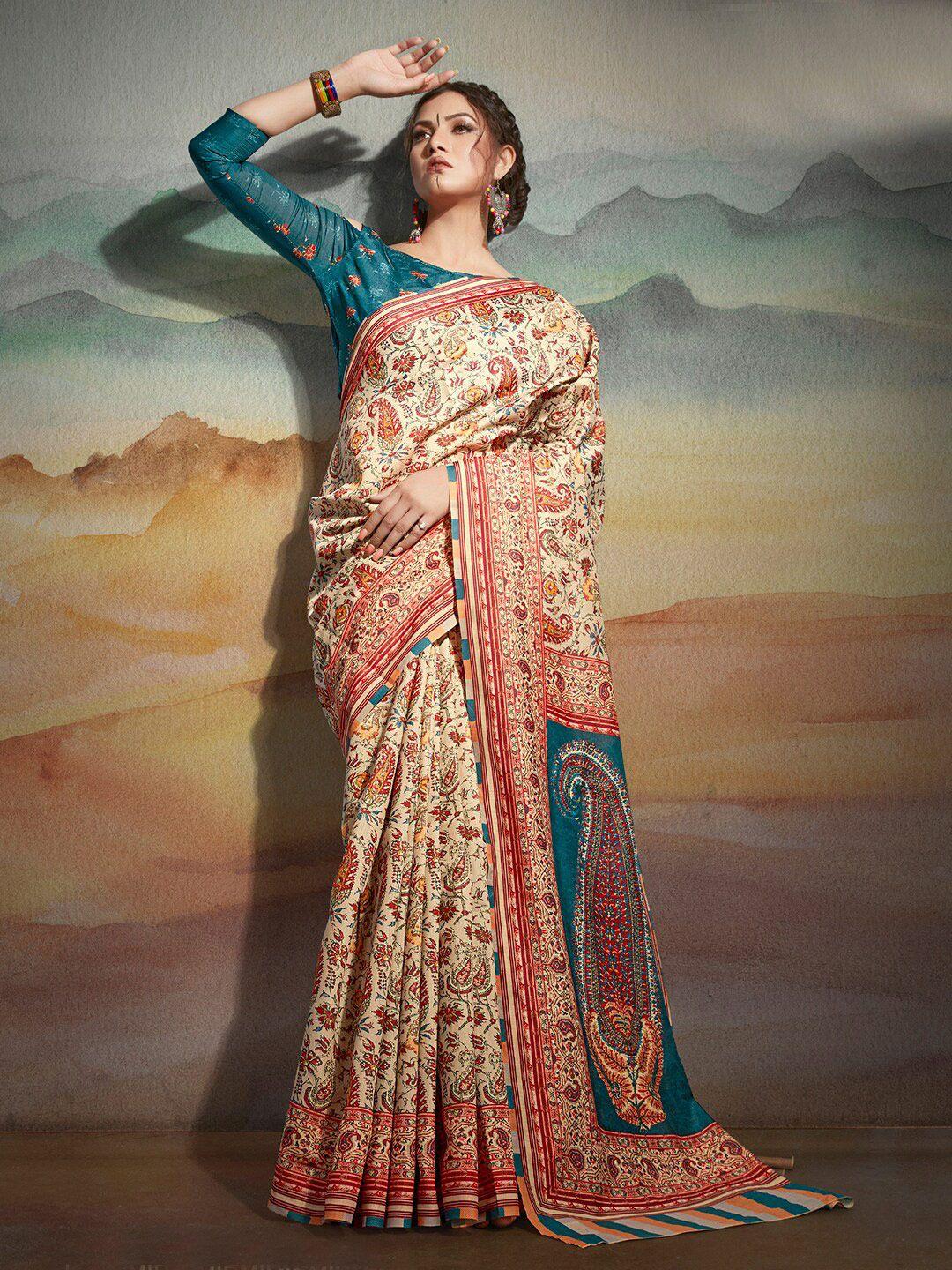 anouk paisley printed pochampally saree