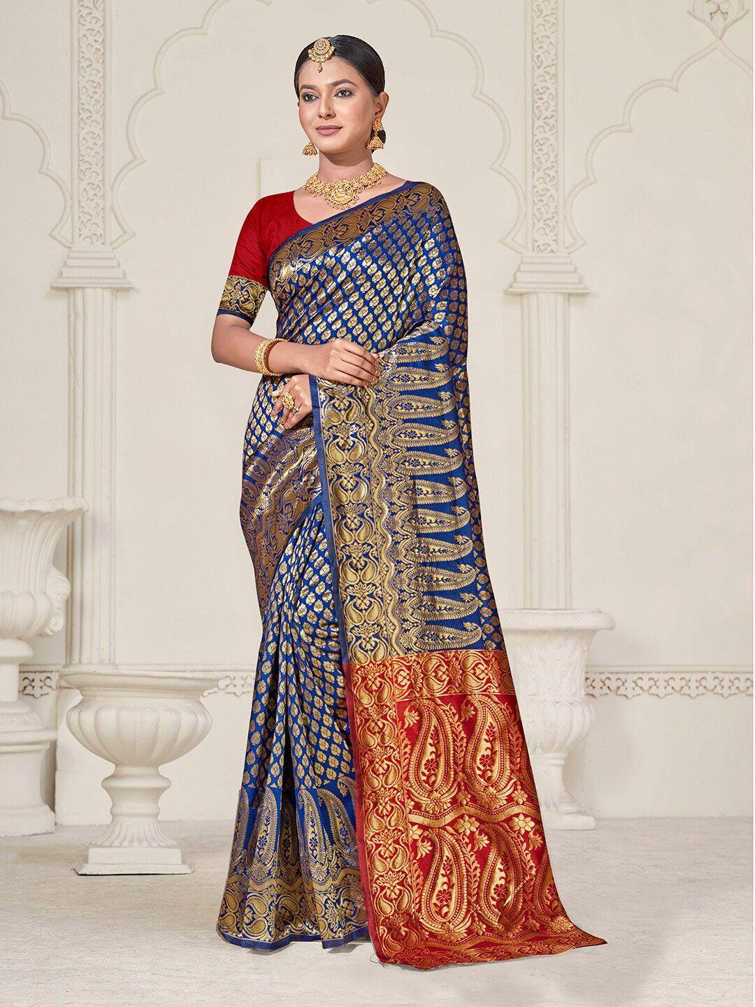 anouk paisley woven design zari art silk kanjeevaram saree