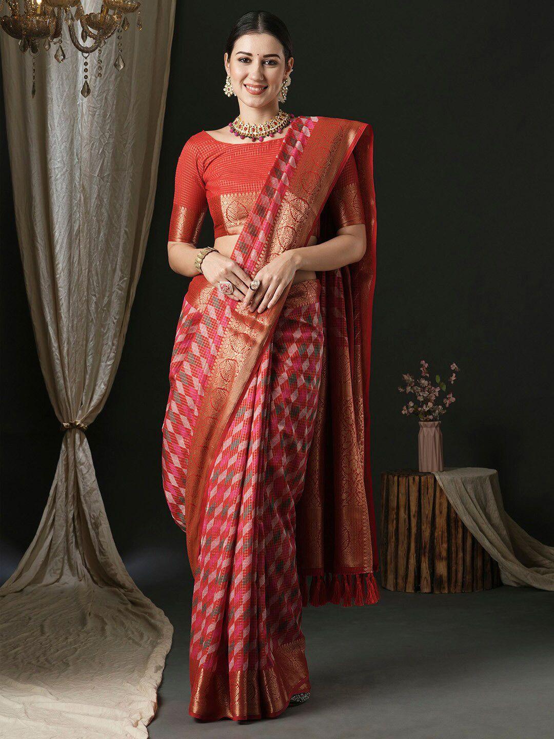 anouk paisley woven design zari banarasi saree