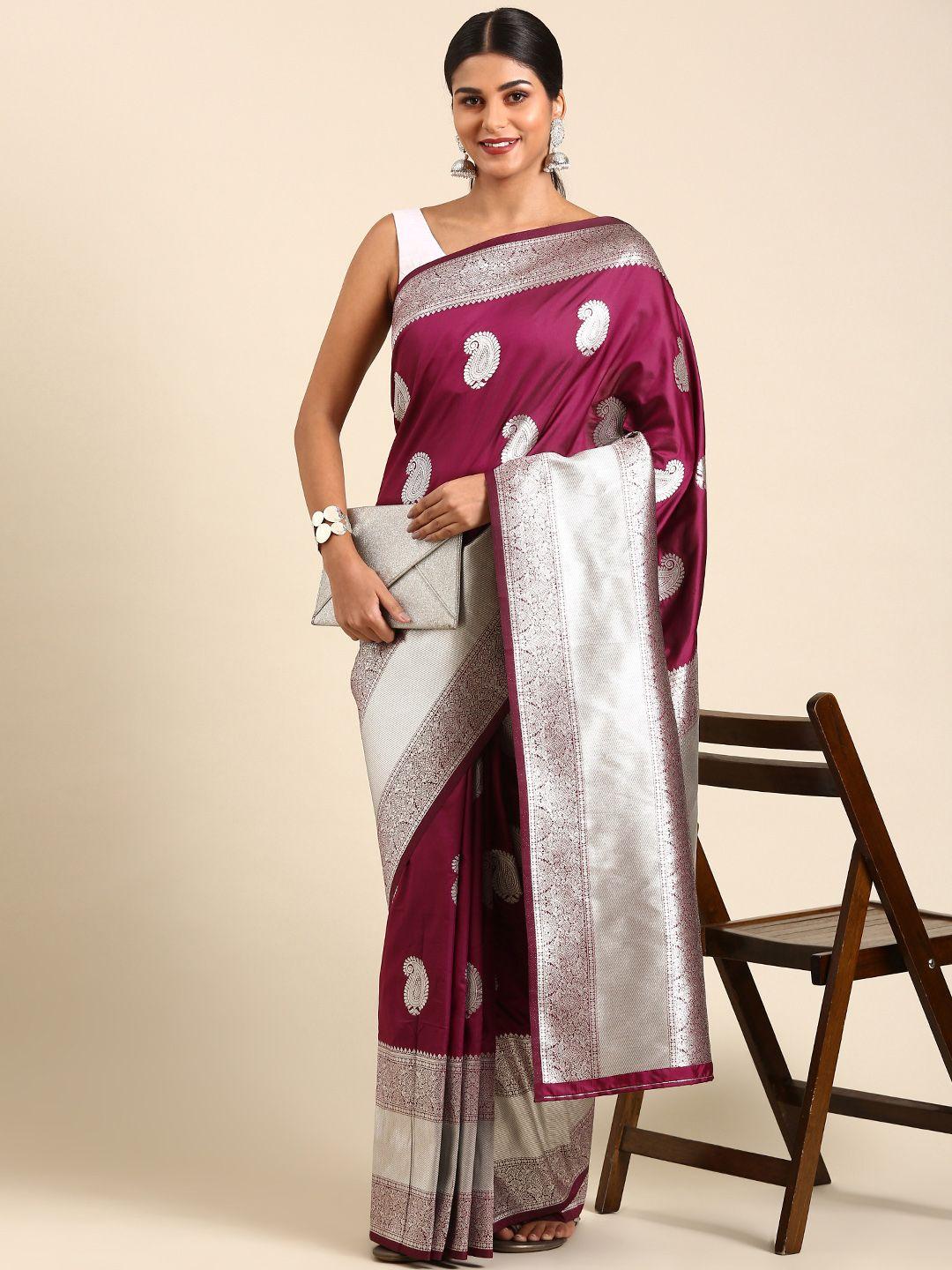 anouk paisley zari silk blend saree