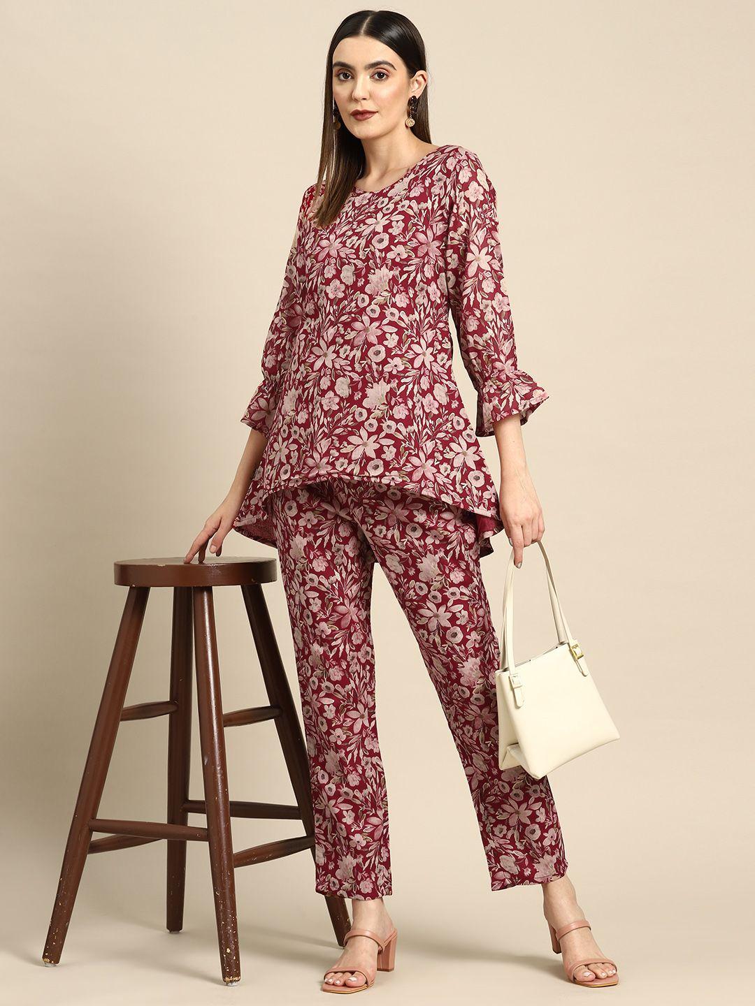 anouk printed cotton top with trousers