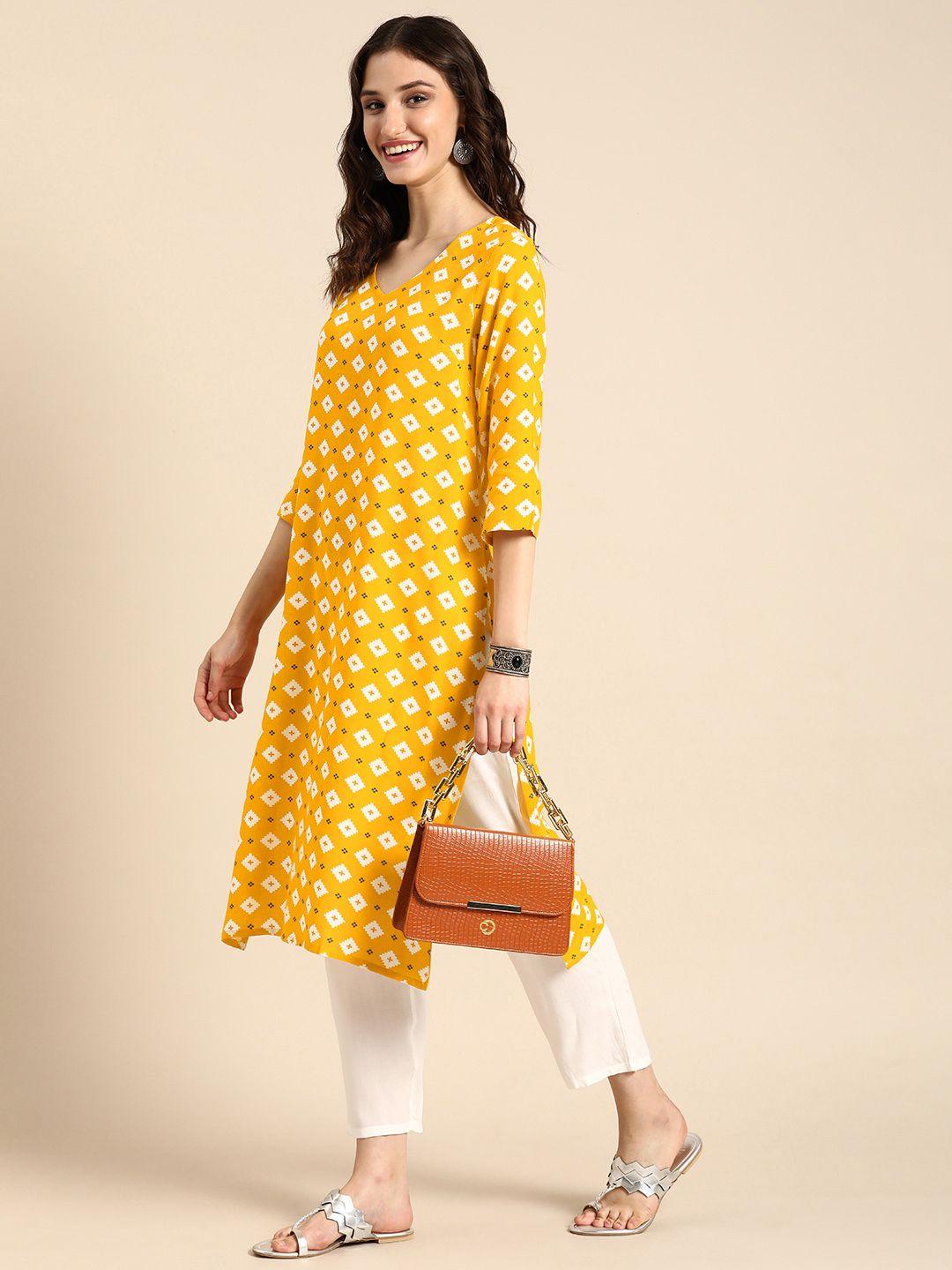 anouk printed regular kurta with trousers