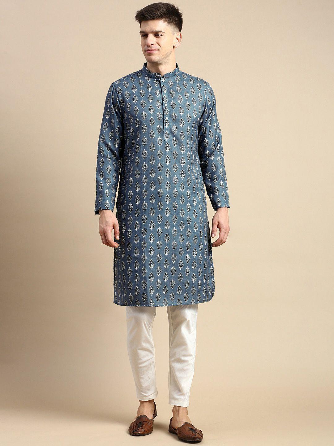 anouk printed regular kurta with trousers