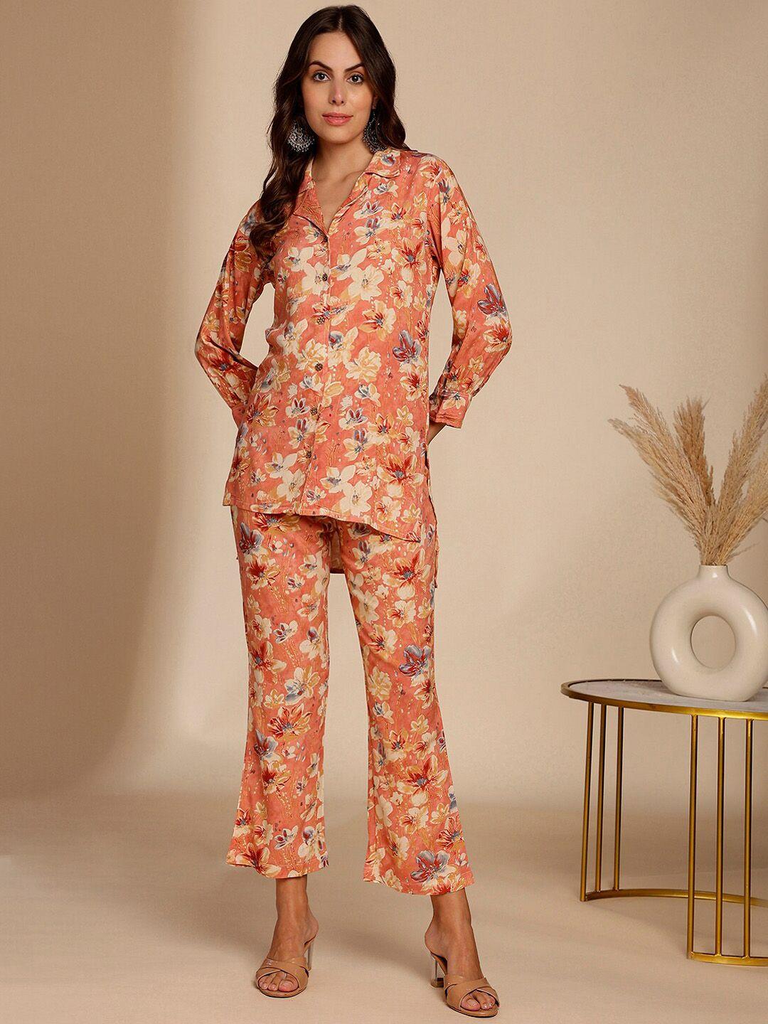 anouk printed top & trouser co-ord set