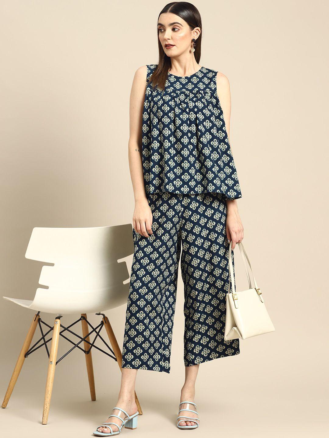 anouk printed top with trousers