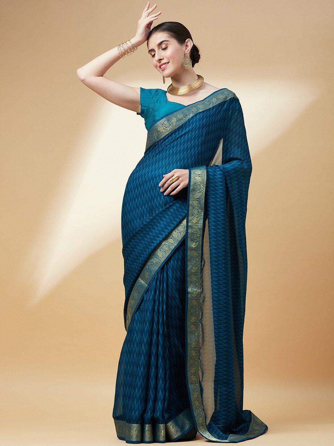 anouk pure chiffon bandhani saree