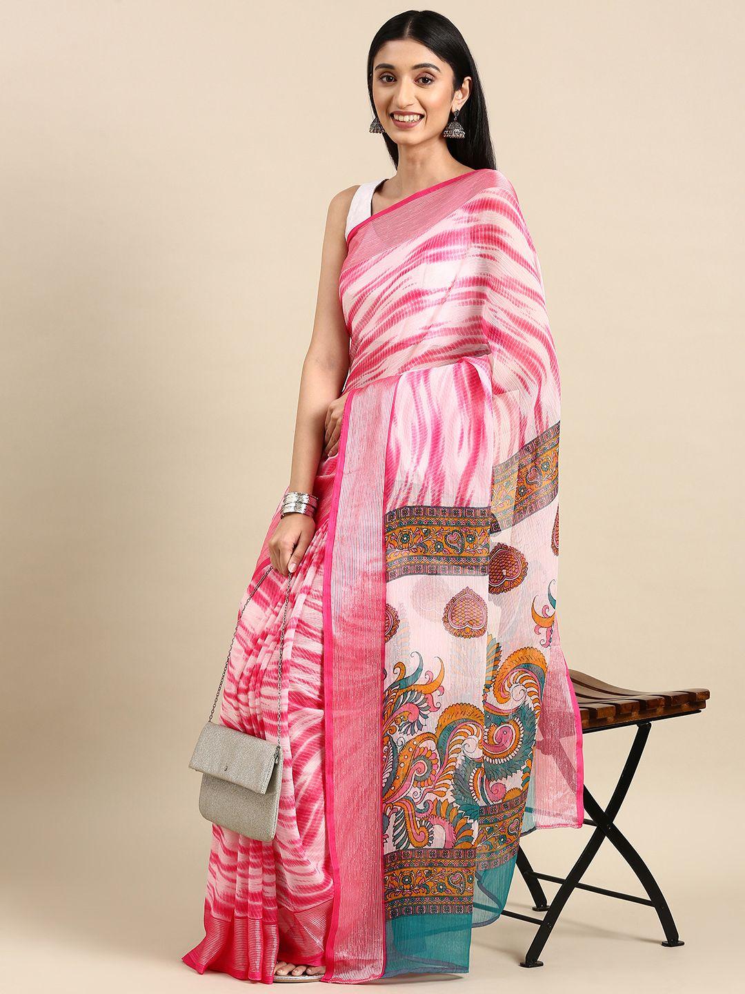 anouk pure chiffon leheriya saree