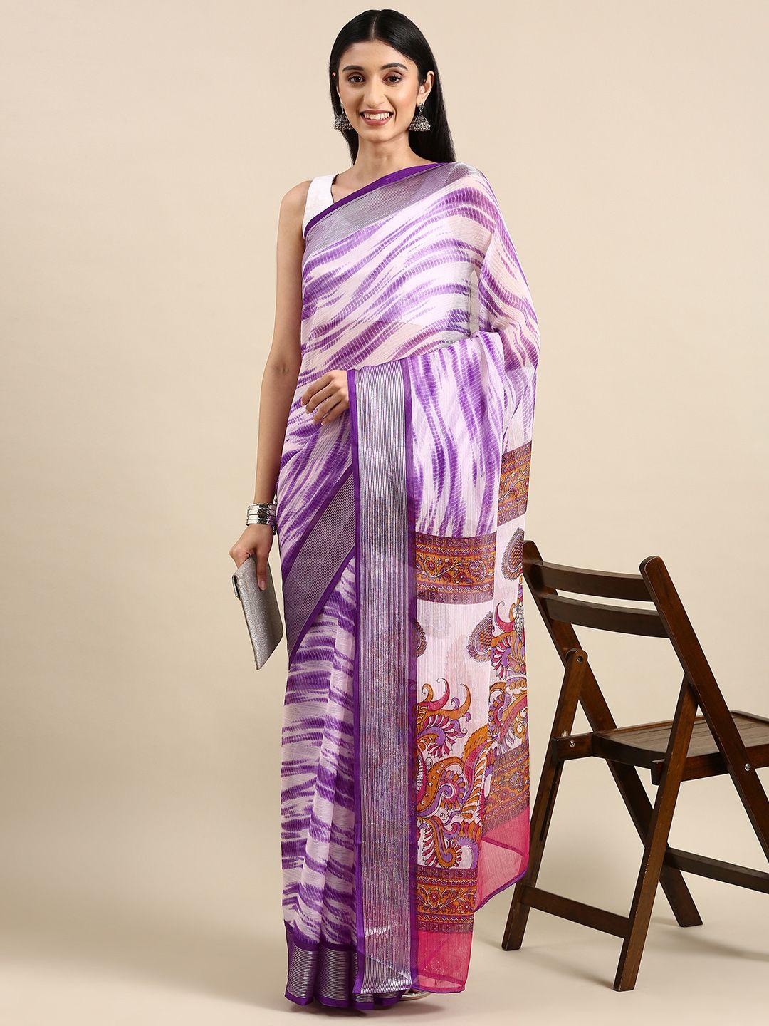 anouk pure chiffon leheriya saree