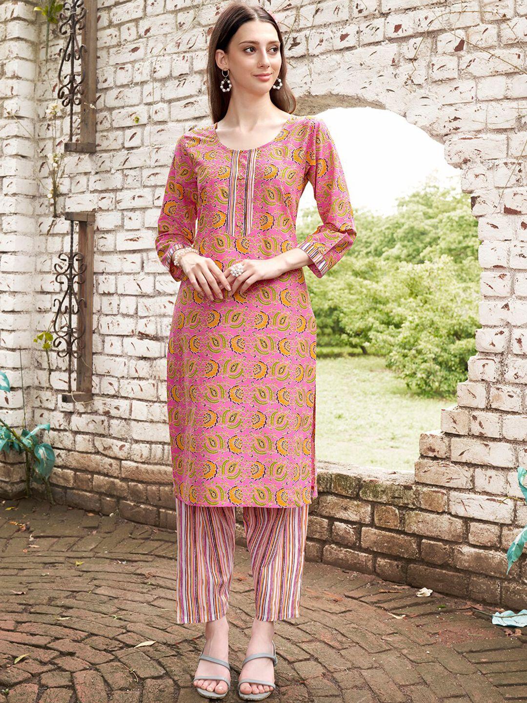 anouk pure cotton digital print tunic with trousers co-ords