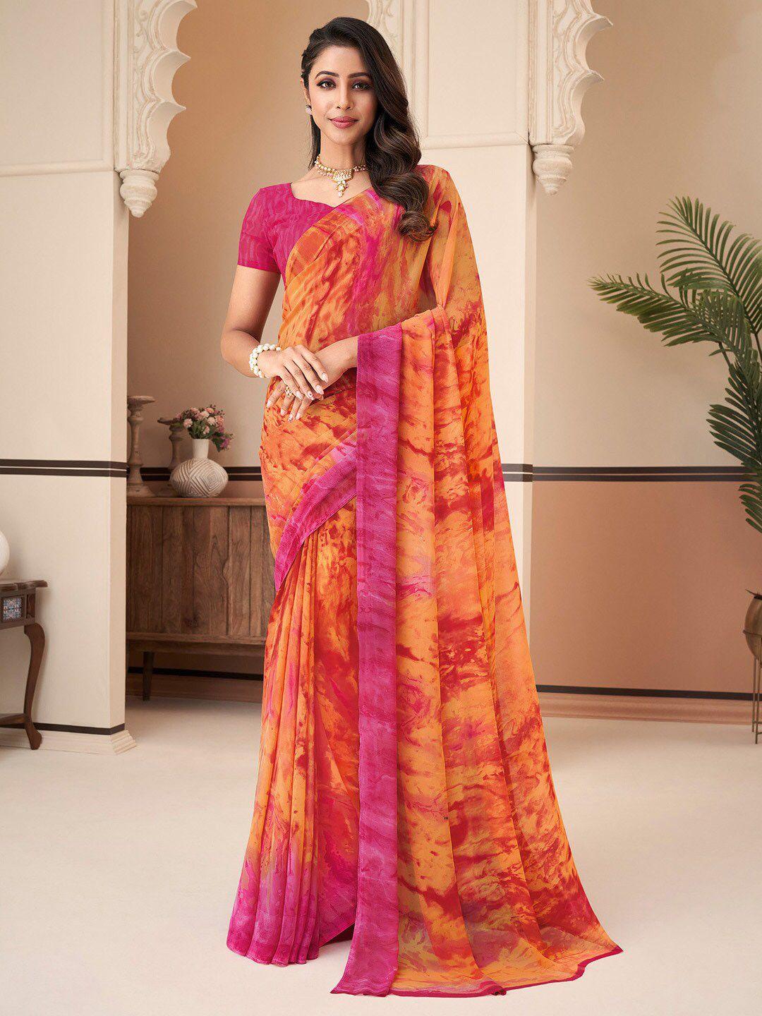 anouk pure georgette designer dabu saree