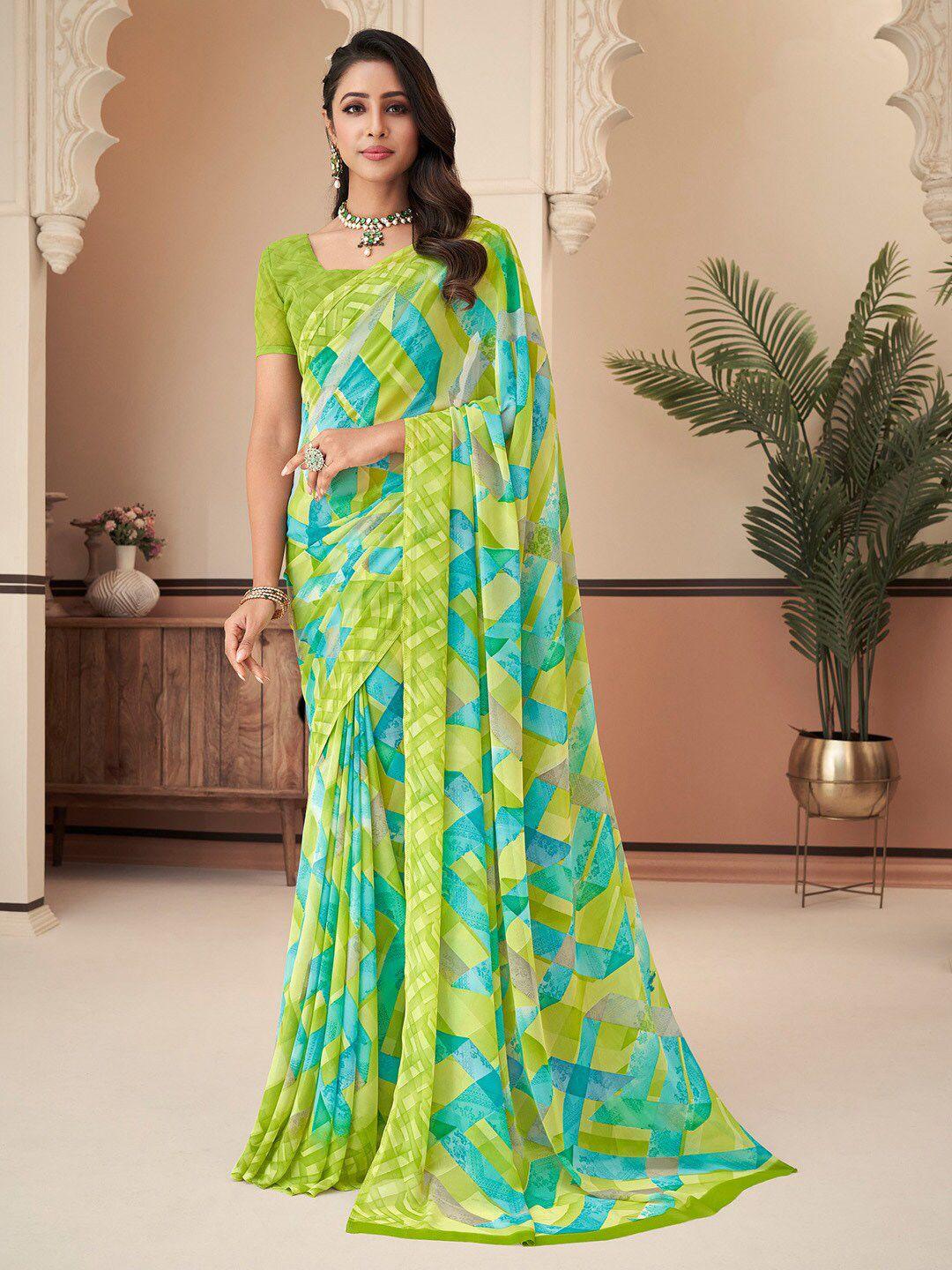 anouk pure georgette designer dabu saree