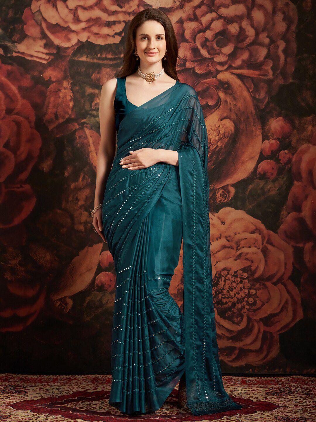 anouk sequin embellished pure georgette saree