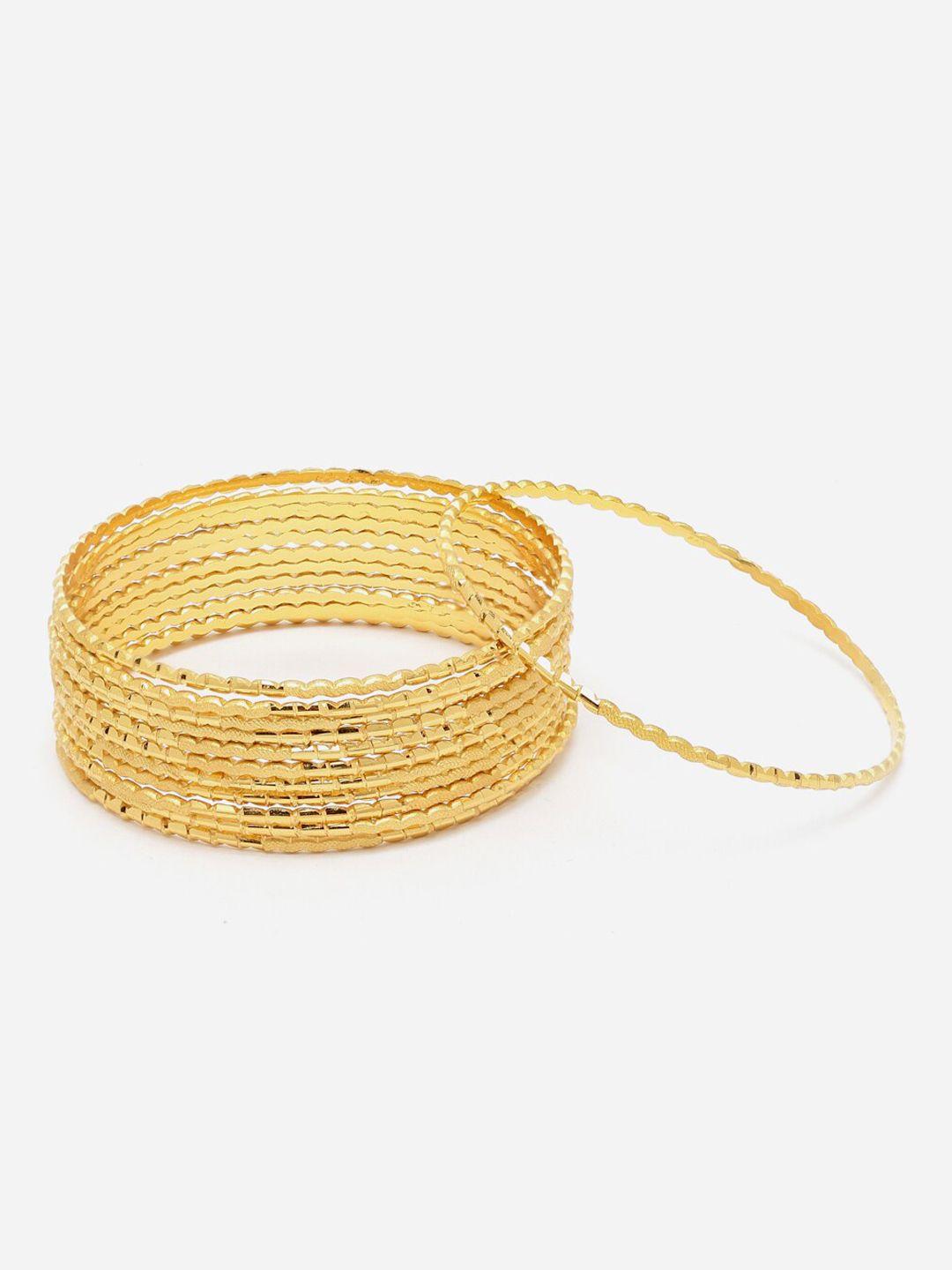 anouk set of 12 gold-plated textured bangle