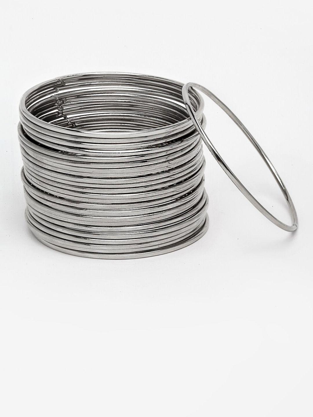 anouk set of 12 silver-plated oxidised bangles