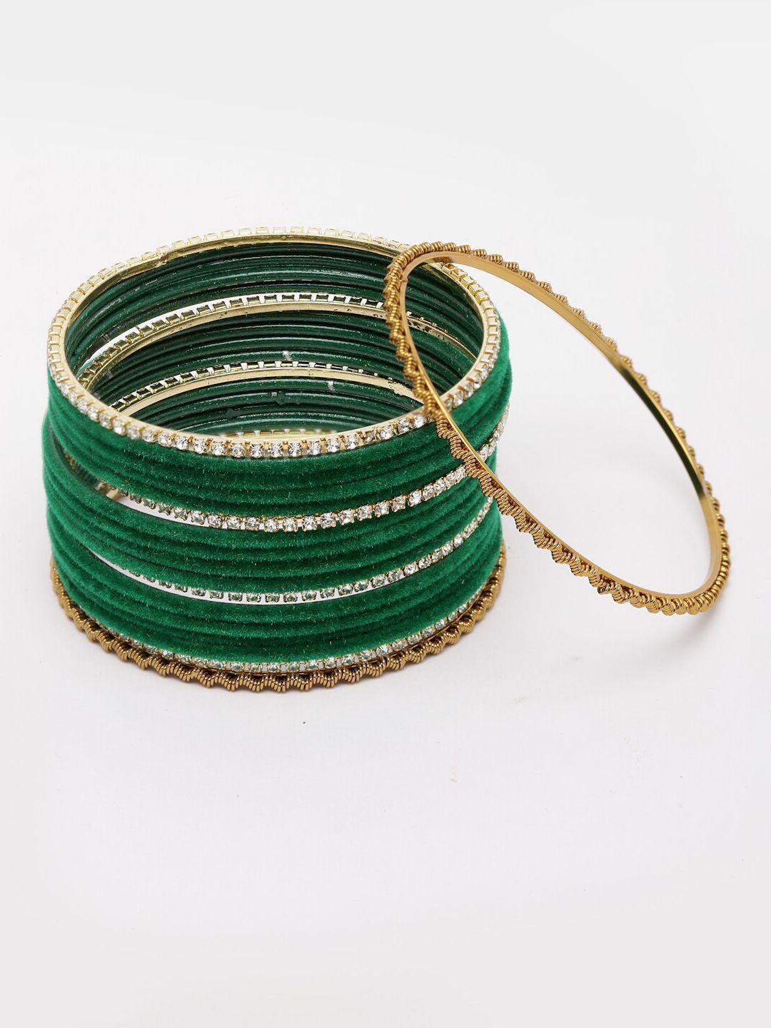 anouk set of 18 gold-plated cz-studded bangles