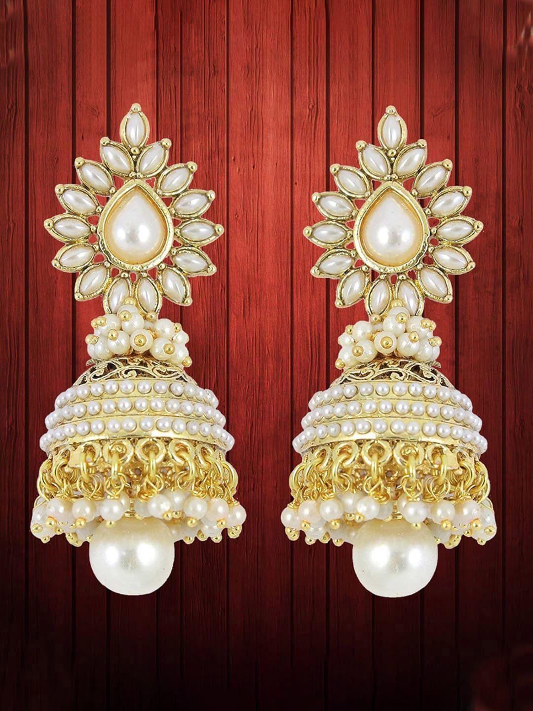 anouk set of 2 gold-plated contemporary jhumkas
