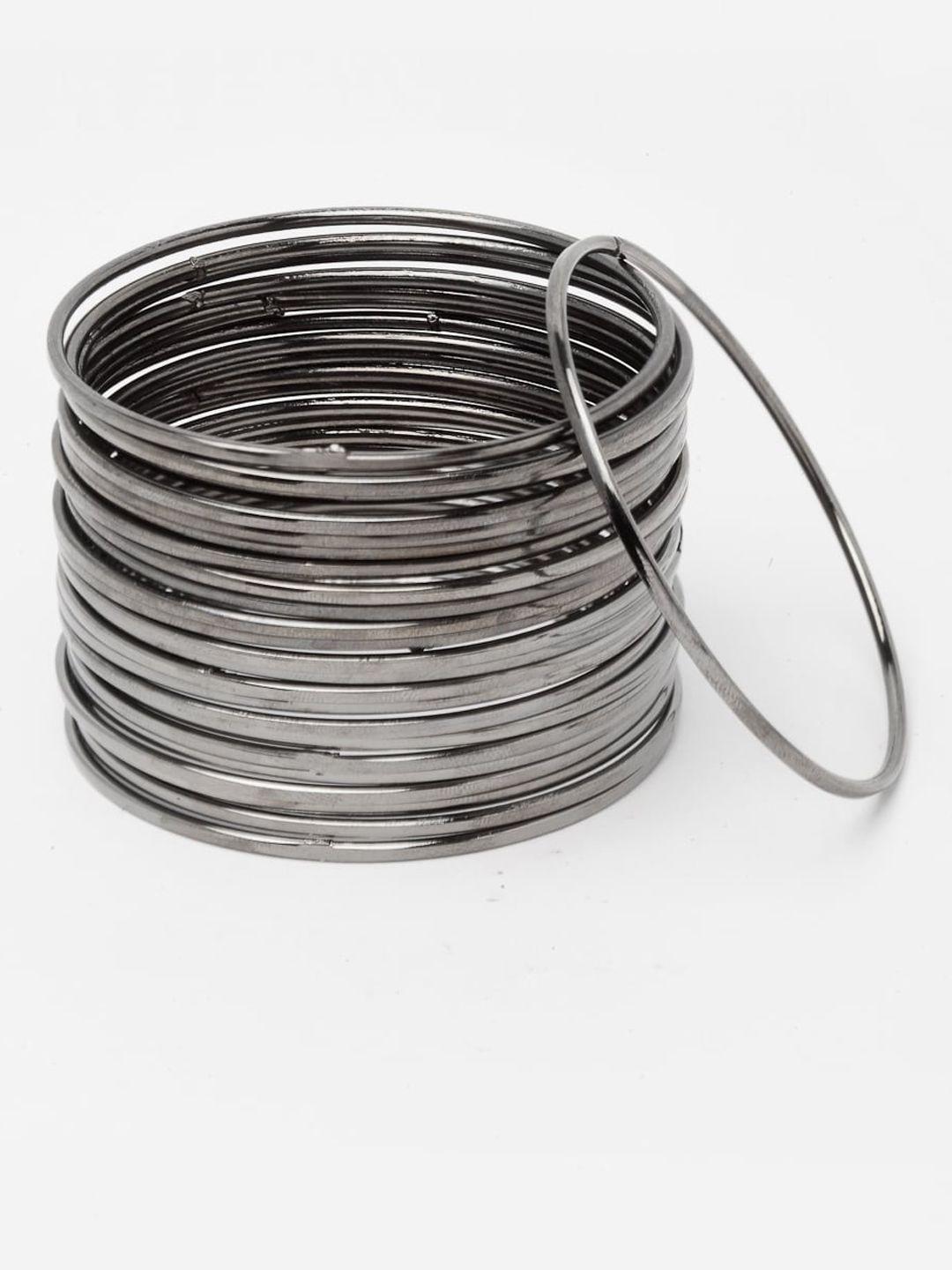 anouk set of 24 silver-plated oxidised bangles