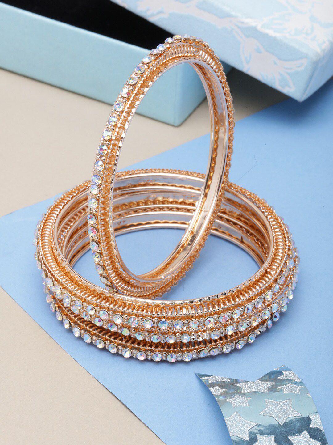 anouk set of 4 gold-plated stone studded bangles