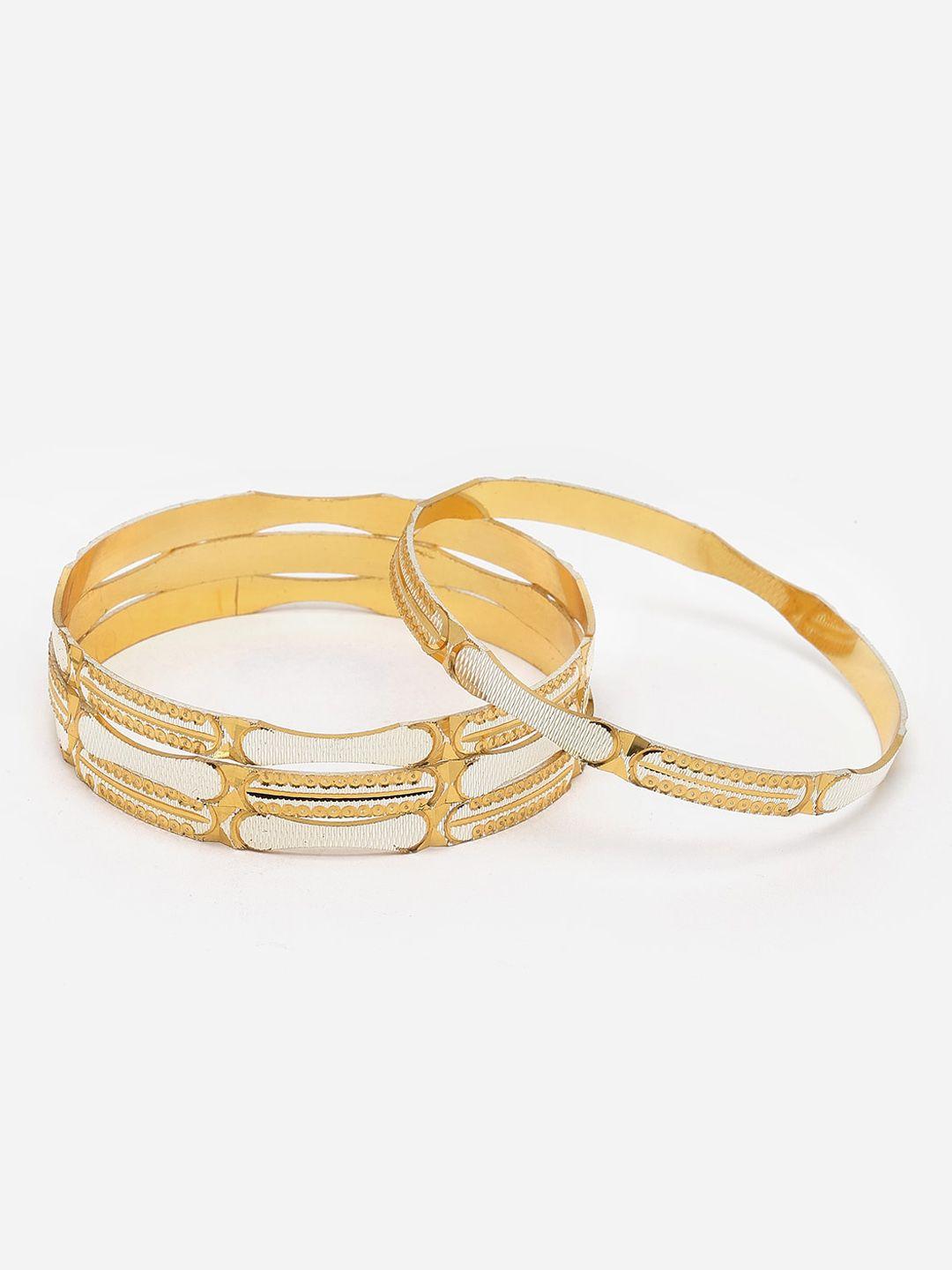 anouk set of 4 silver &  gold-plated bangles