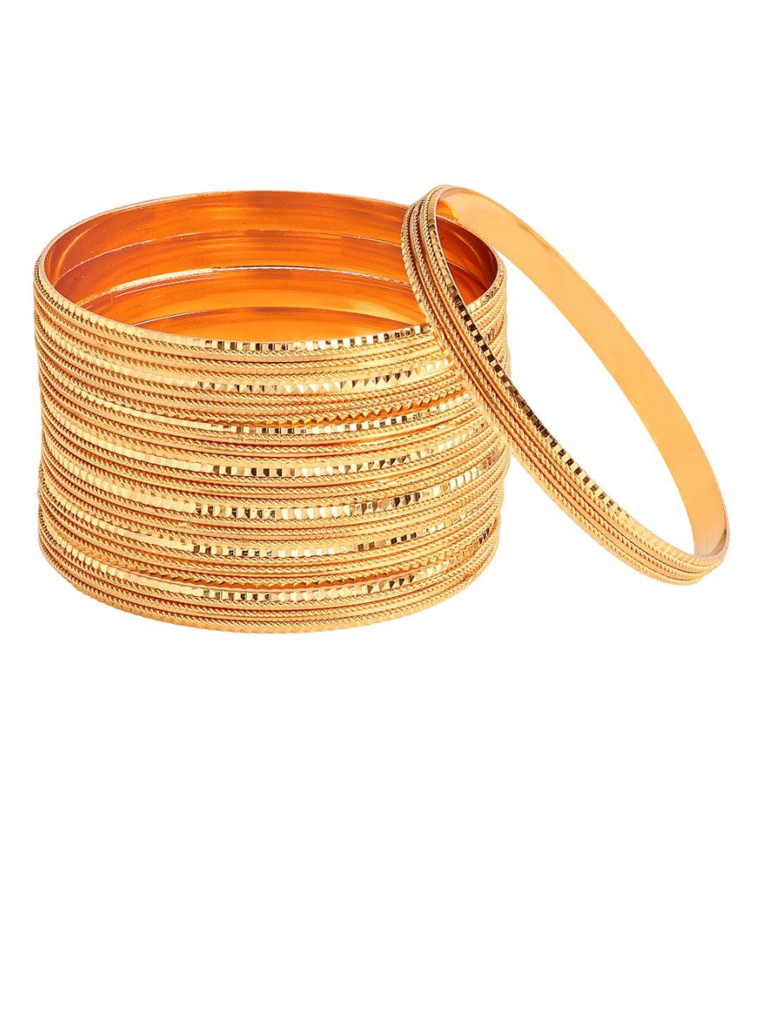 anouk set of 8 gold-plated textured bangles